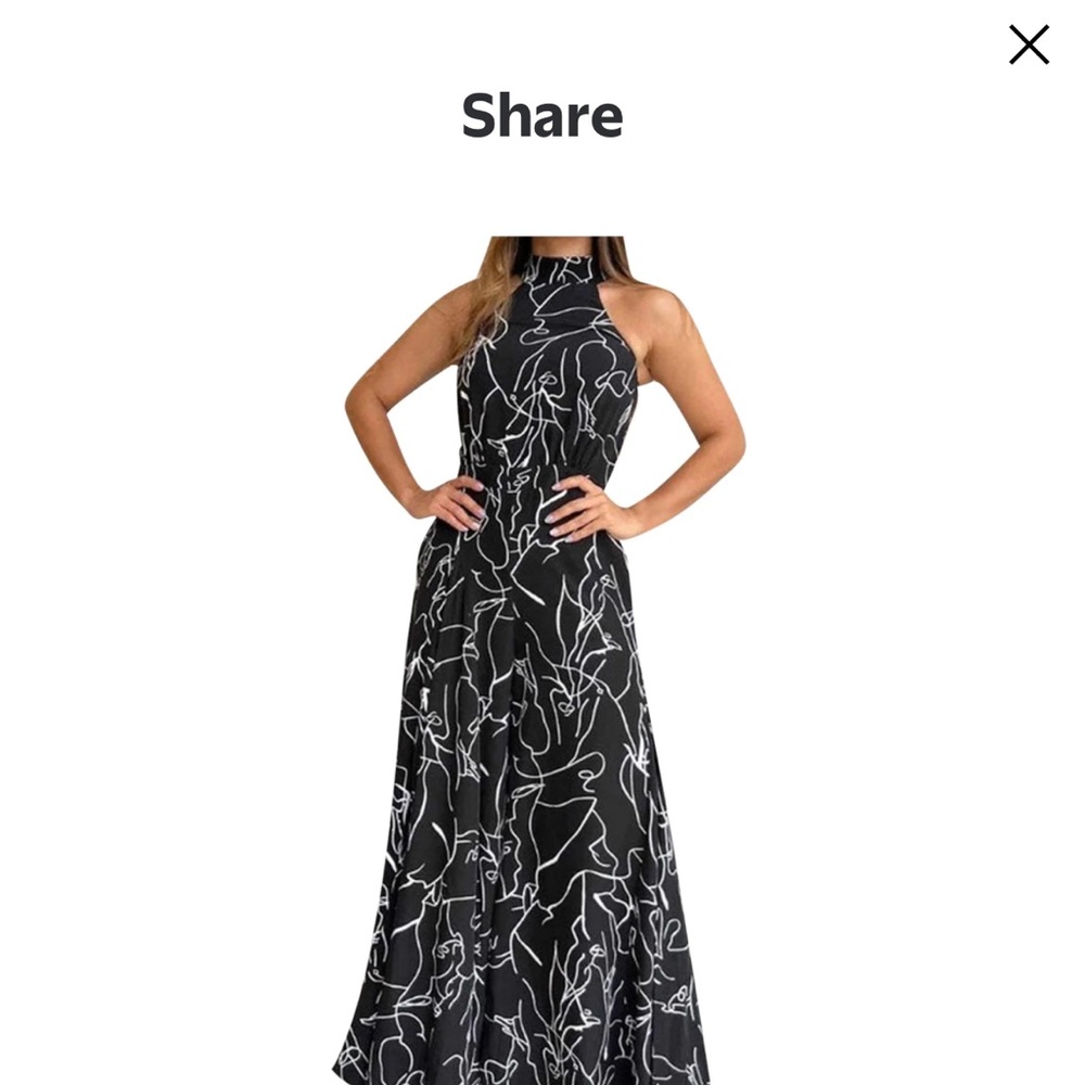 Elegant Black and White Halter Jumpsuit